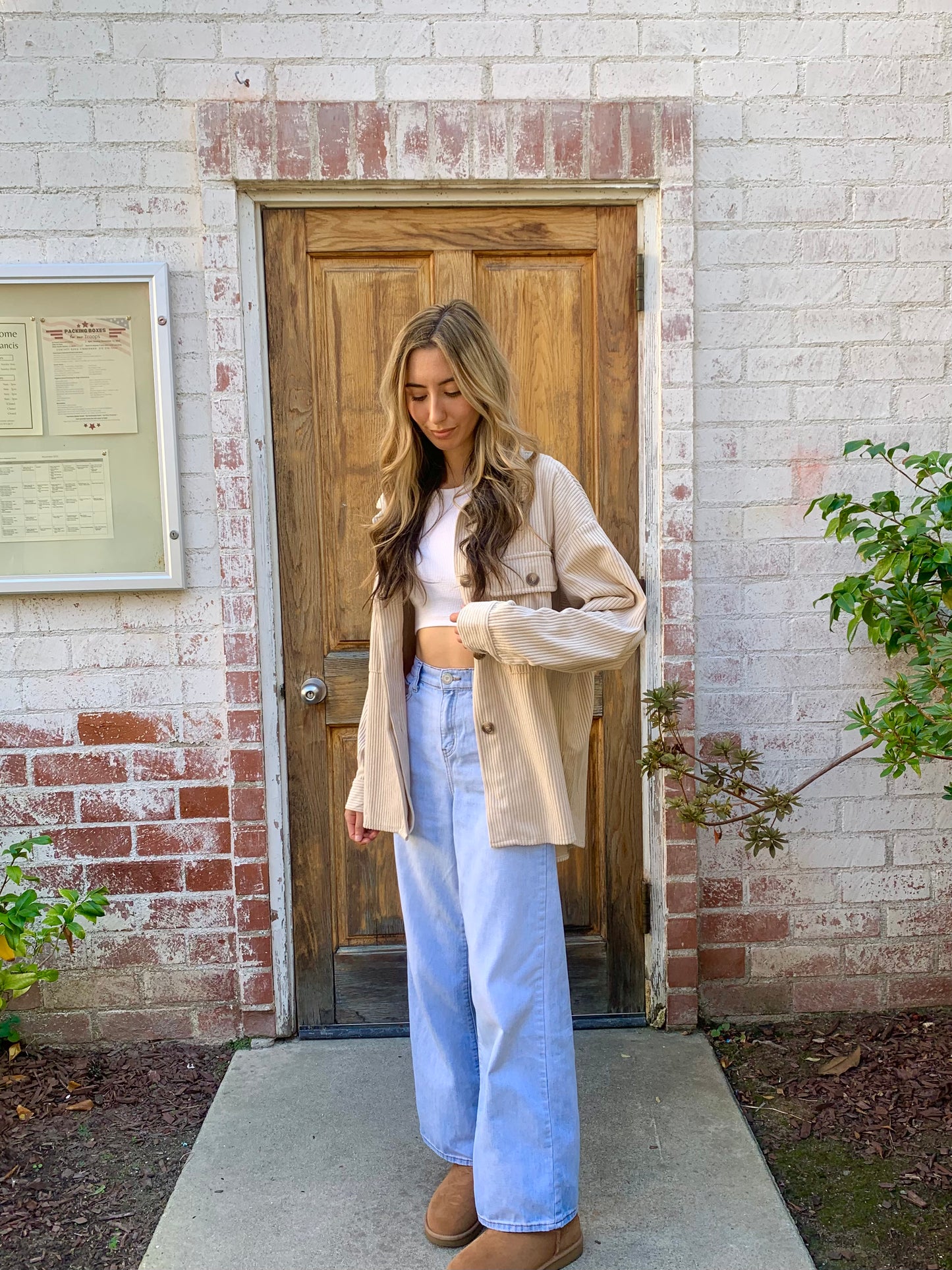 Cream Corduroy Button Jacket