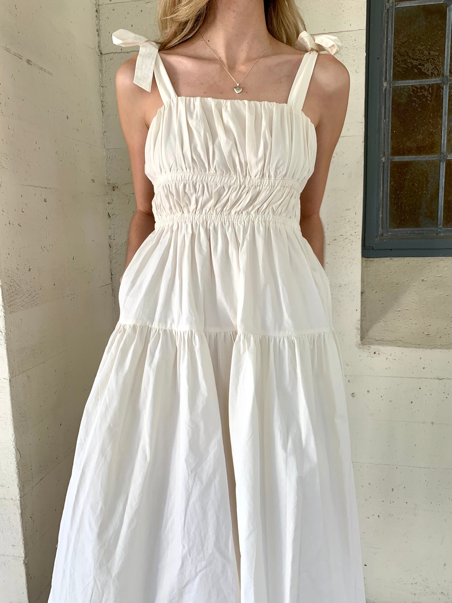 Simple White Spring Dress