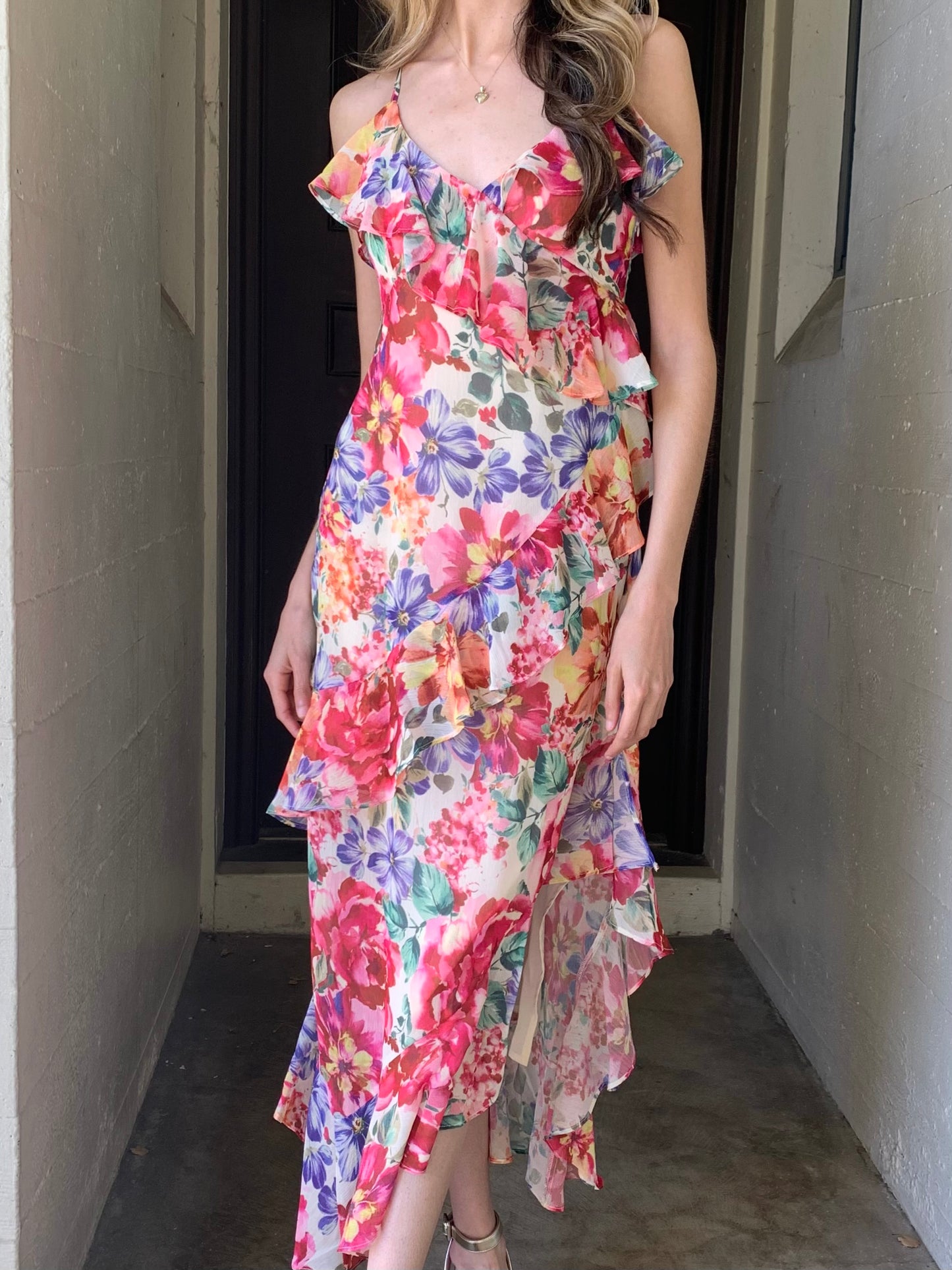 Floral Ruffle Maxi Dress