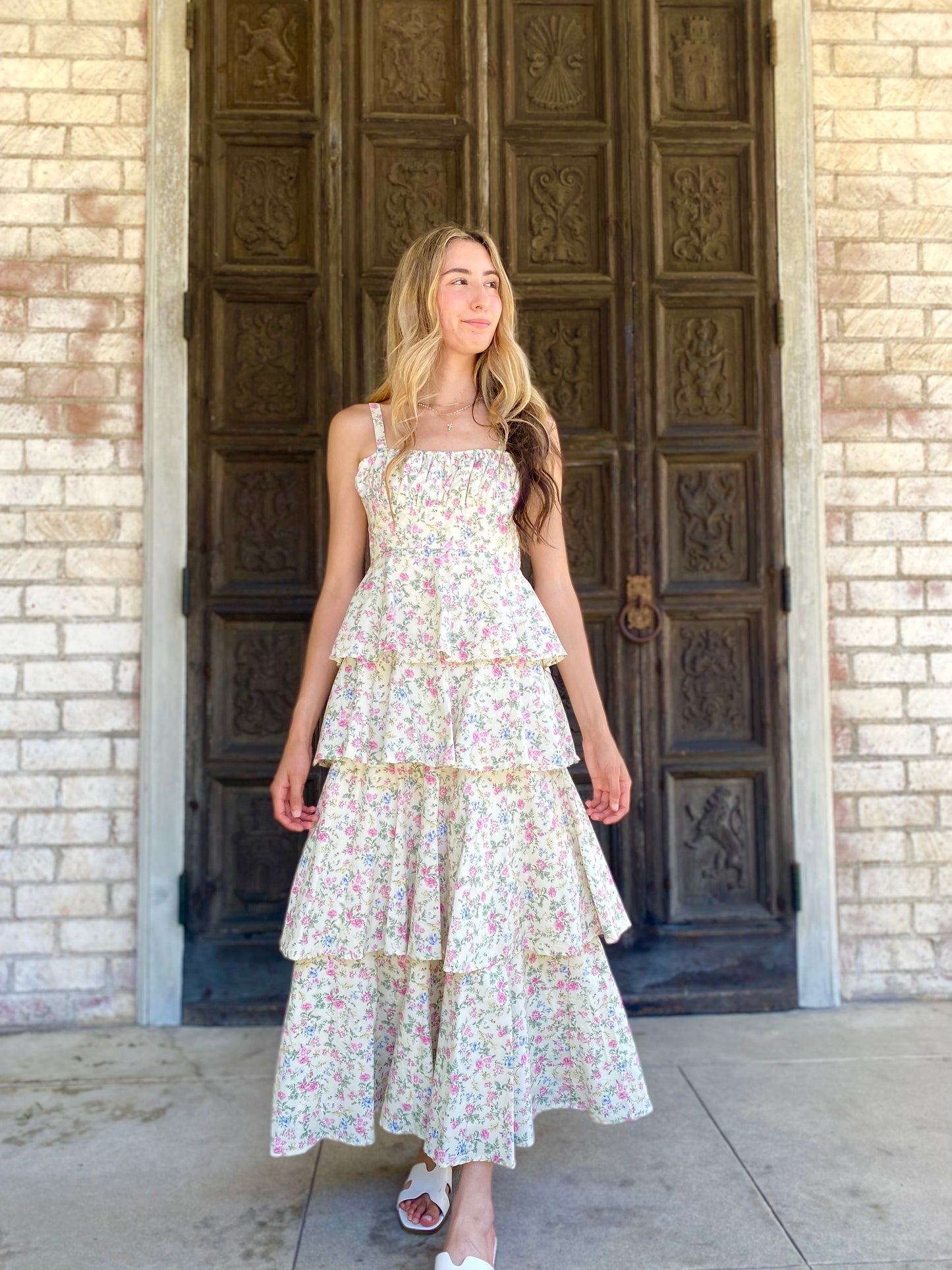 Floral Layered Ruffle Dress