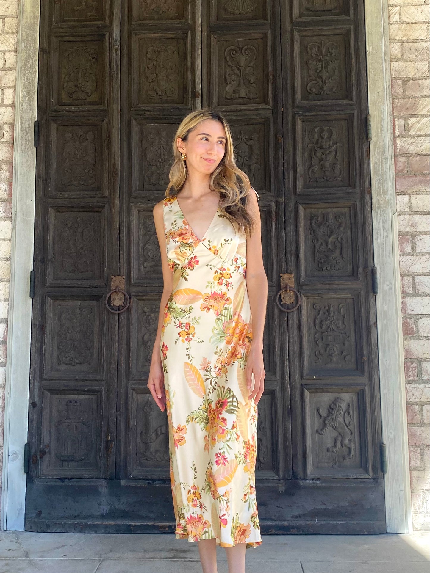Floral Silk Maxi Dress