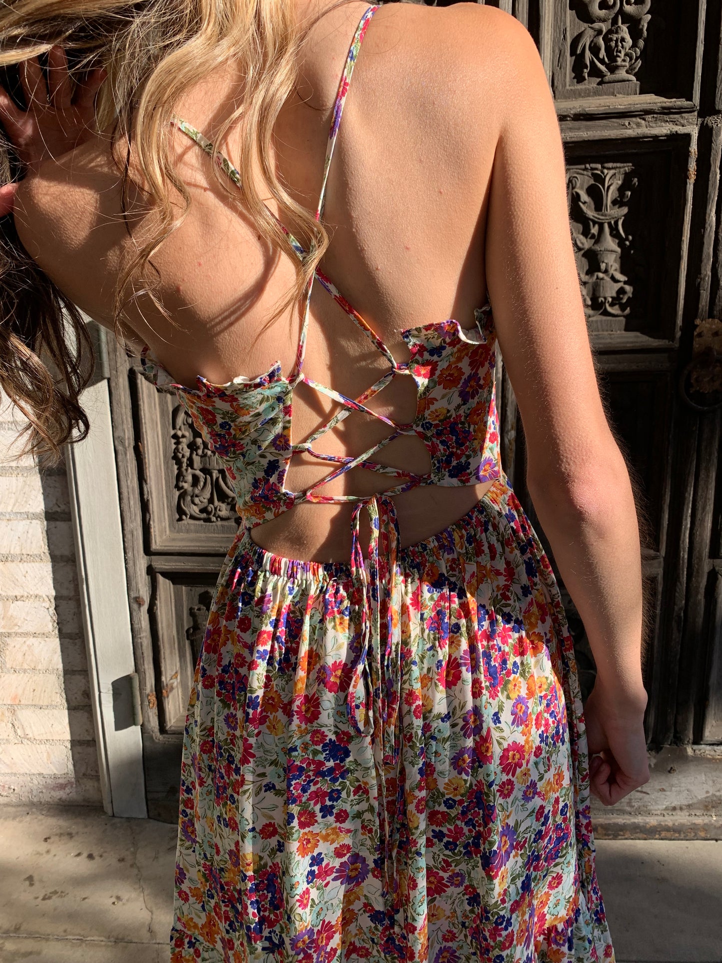 Spring Floral Tied Maxi Dress