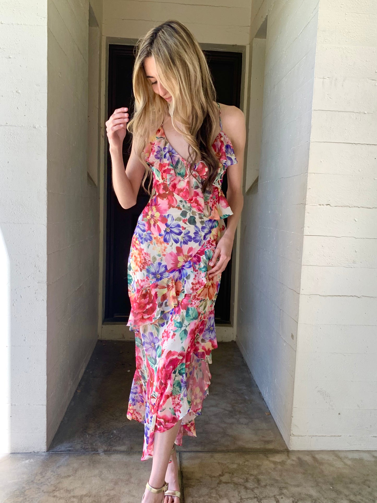 Floral Ruffle Maxi Dress