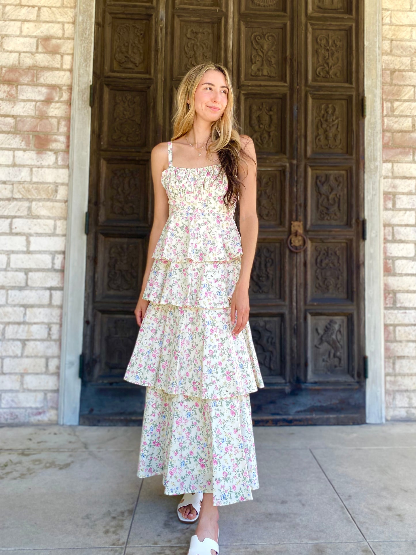 Floral Layered Ruffle Dress