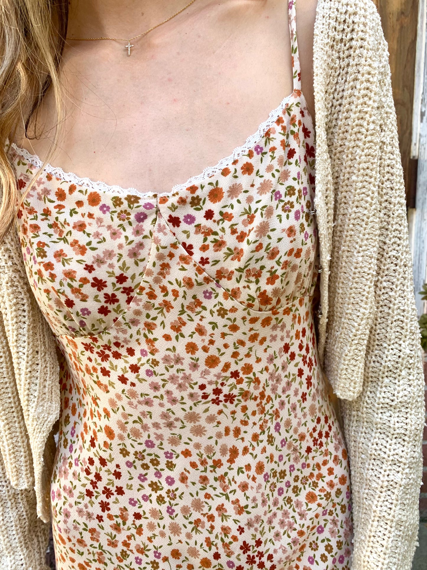 Cream Knit Cardigan Top