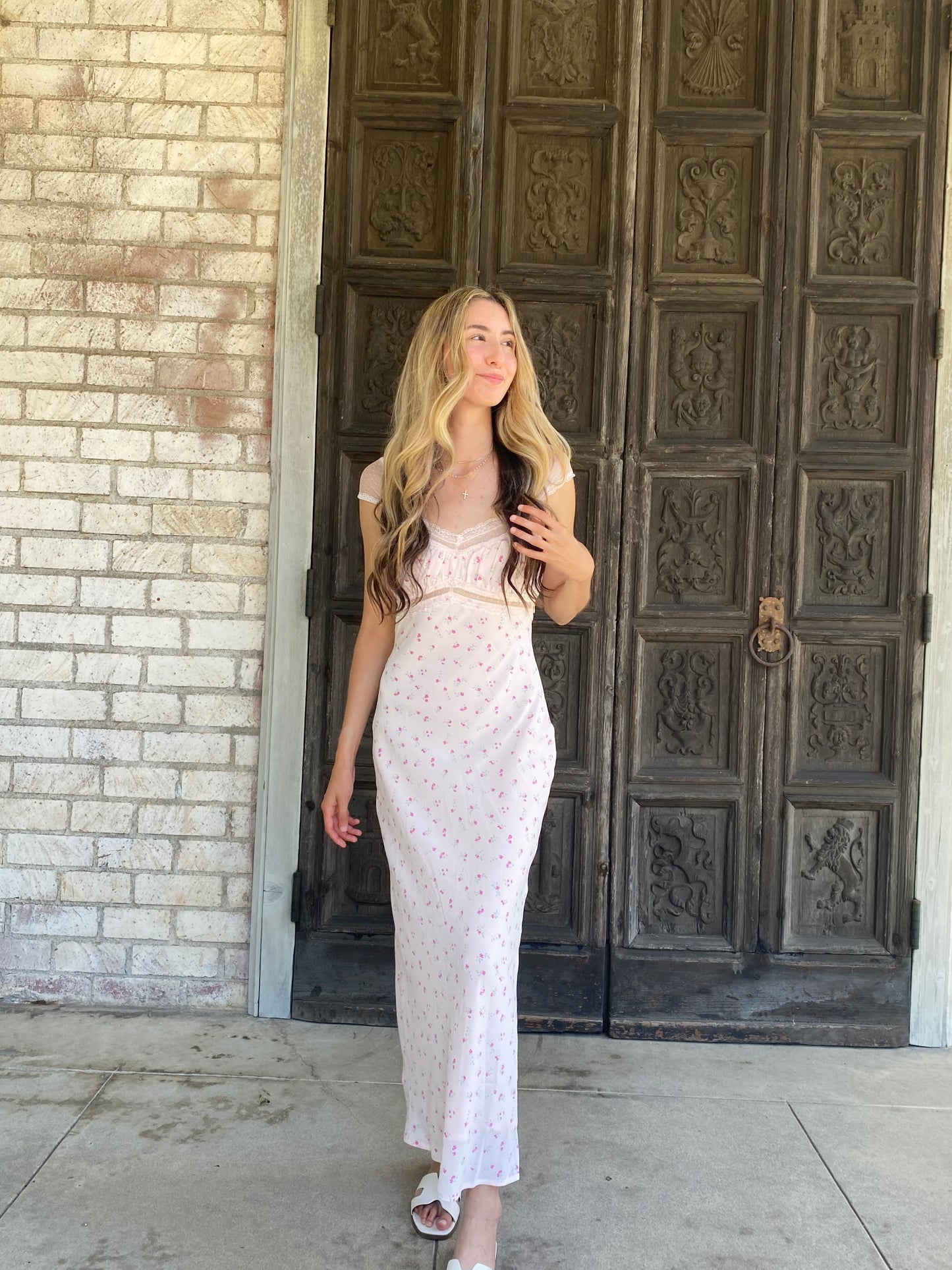 Lace Floral Maxi Dress