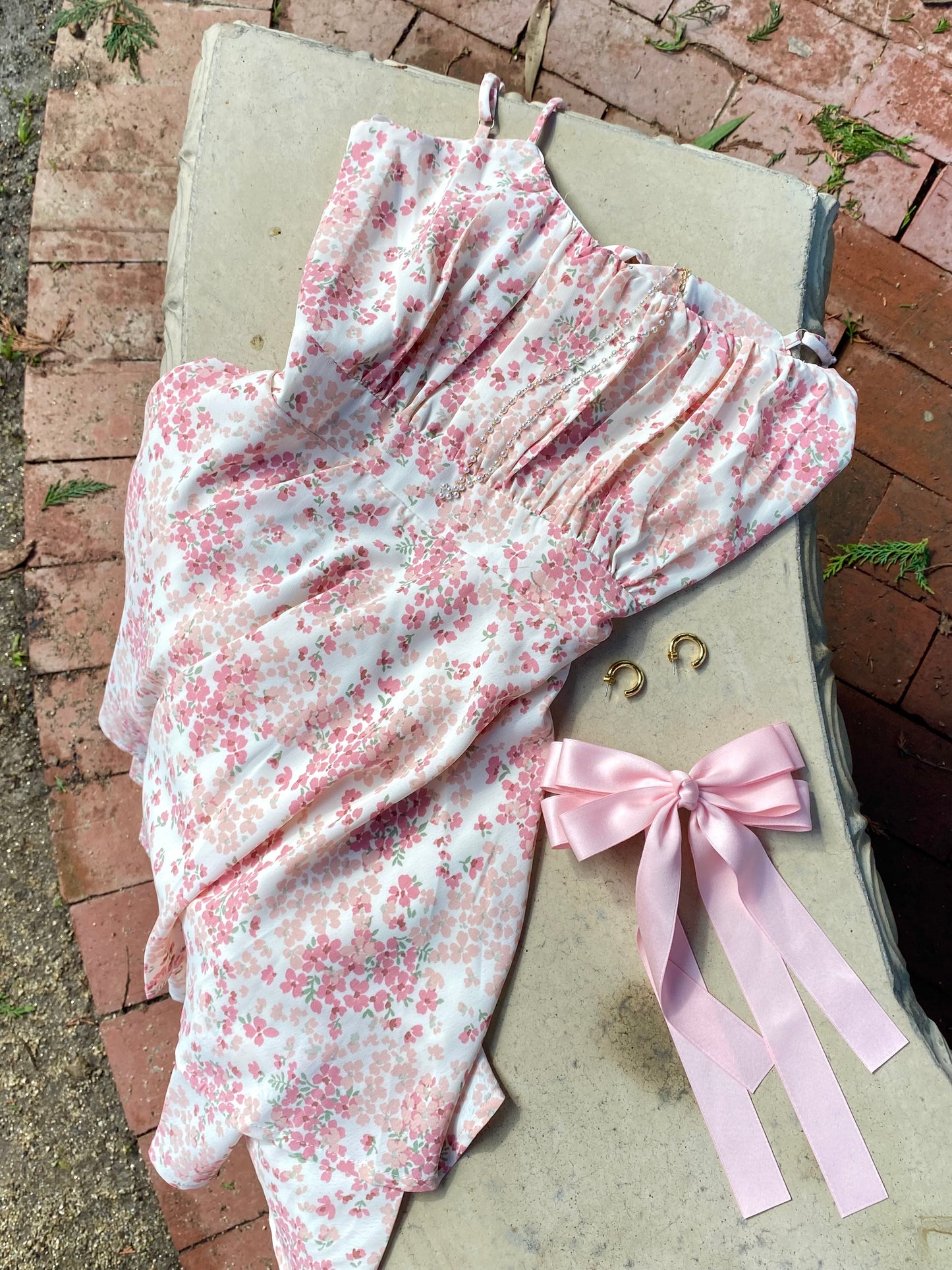 Pink Floral Mini Dress