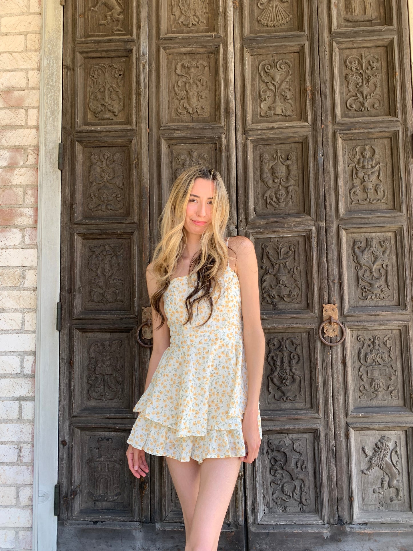 Floral Yellow Romper