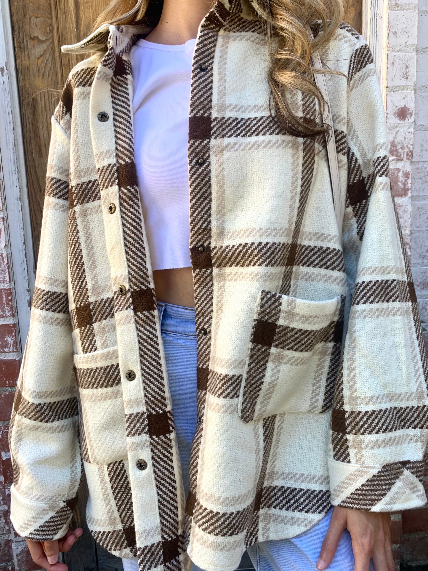 Neutral Girly Striped Flannel