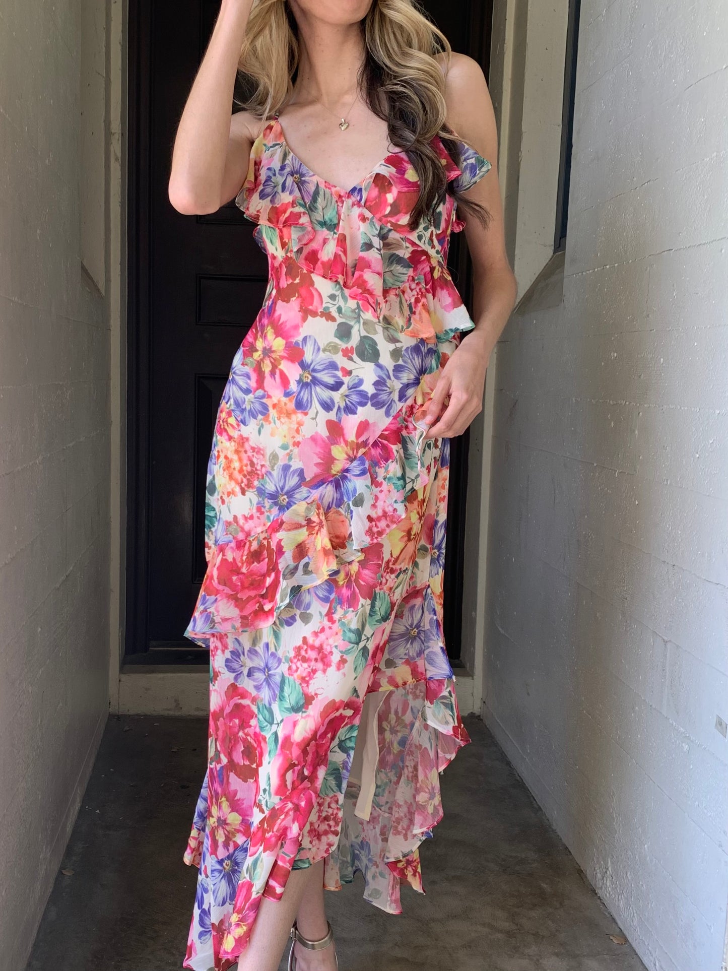 Floral Ruffle Maxi Dress