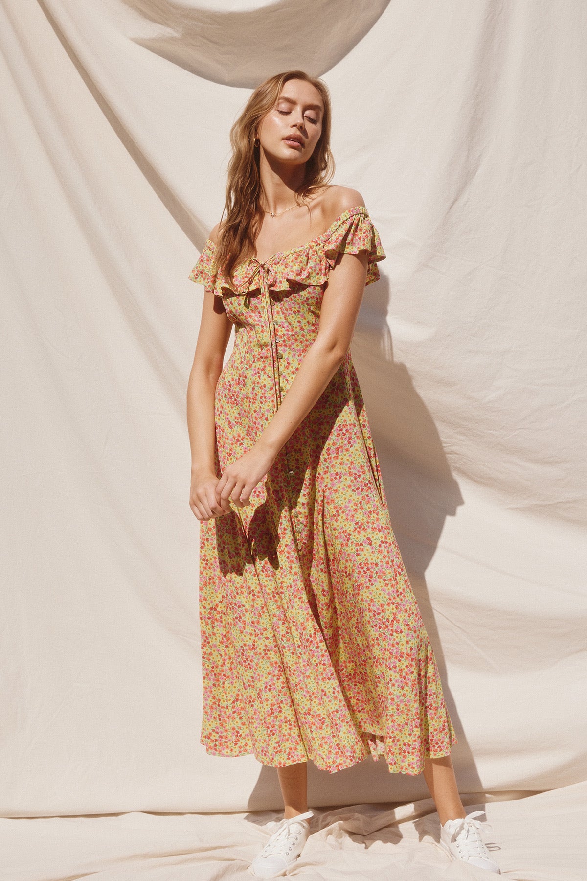 Love Floral Off The Shoulder Maxi Dress