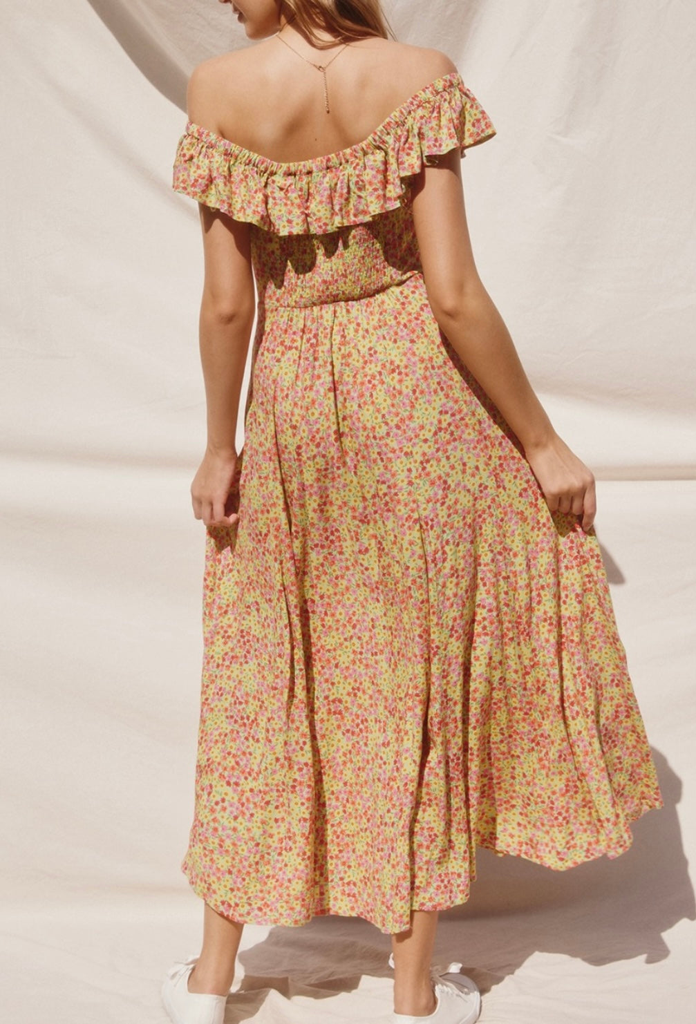 Love Floral Off The Shoulder Maxi Dress