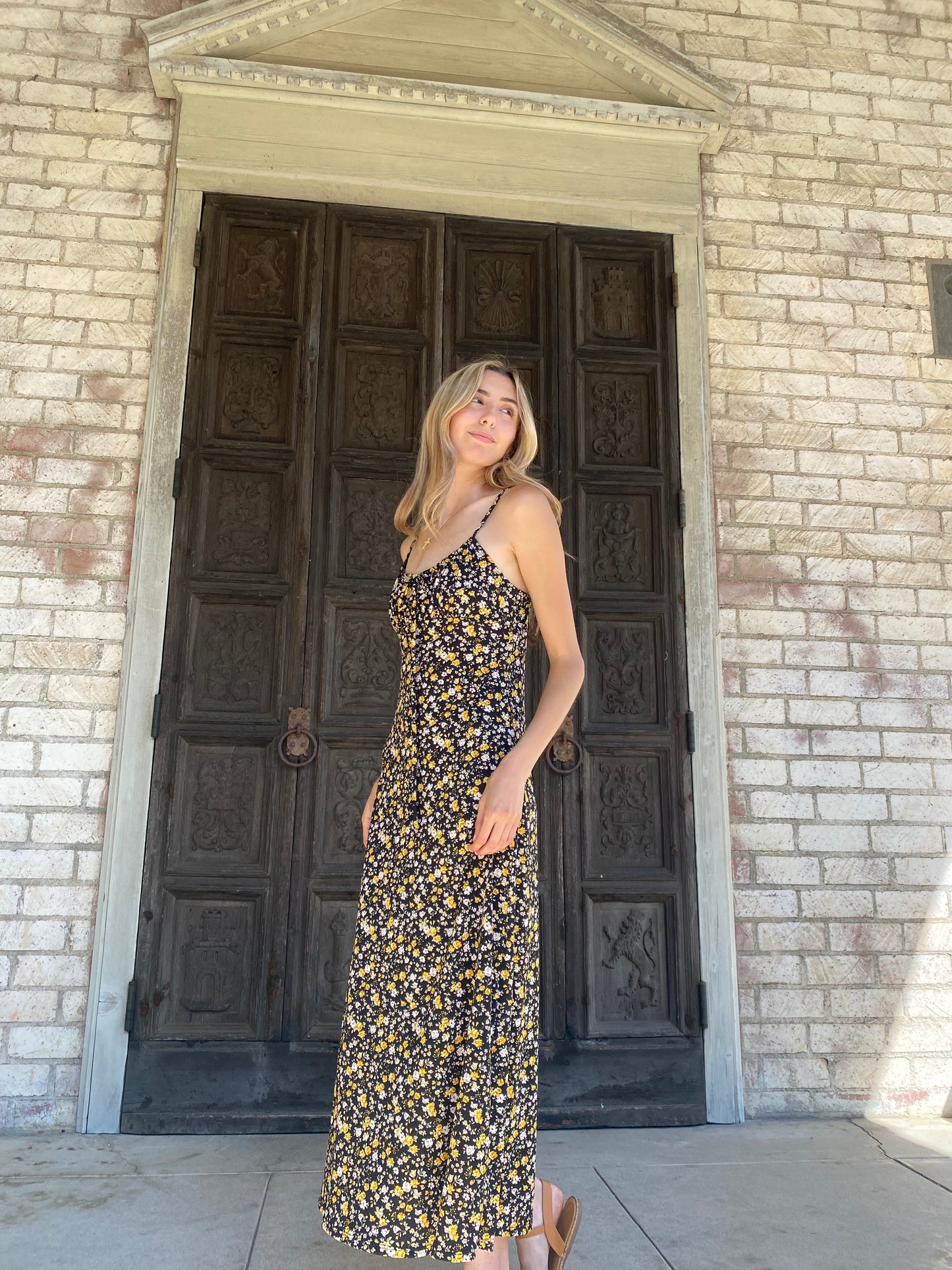 Floral Yellow Maxi Dress