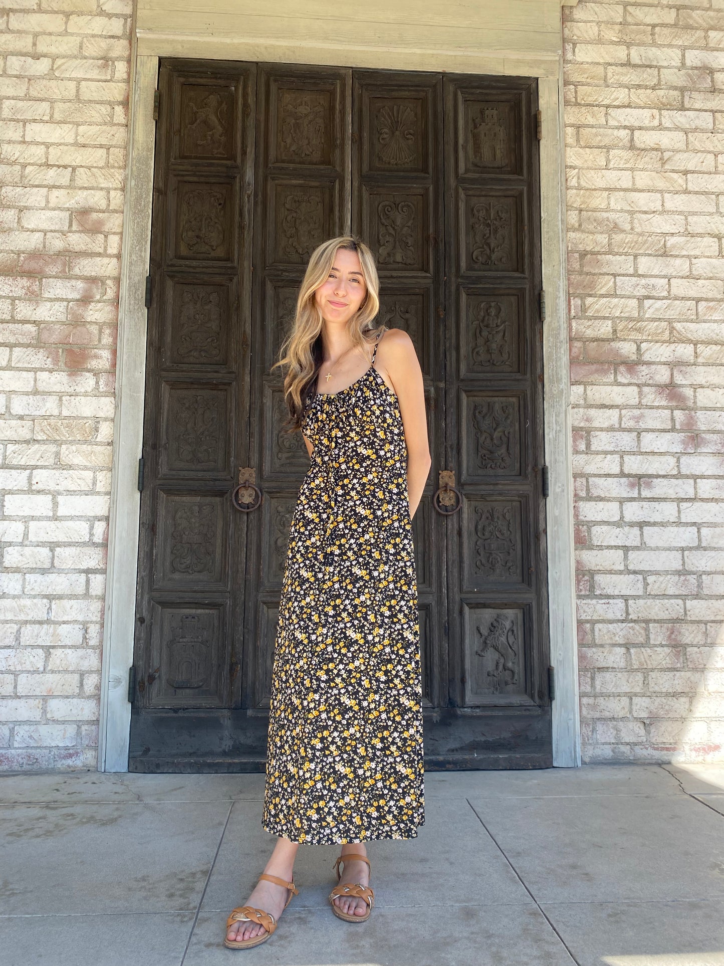 Floral Yellow Maxi Dress