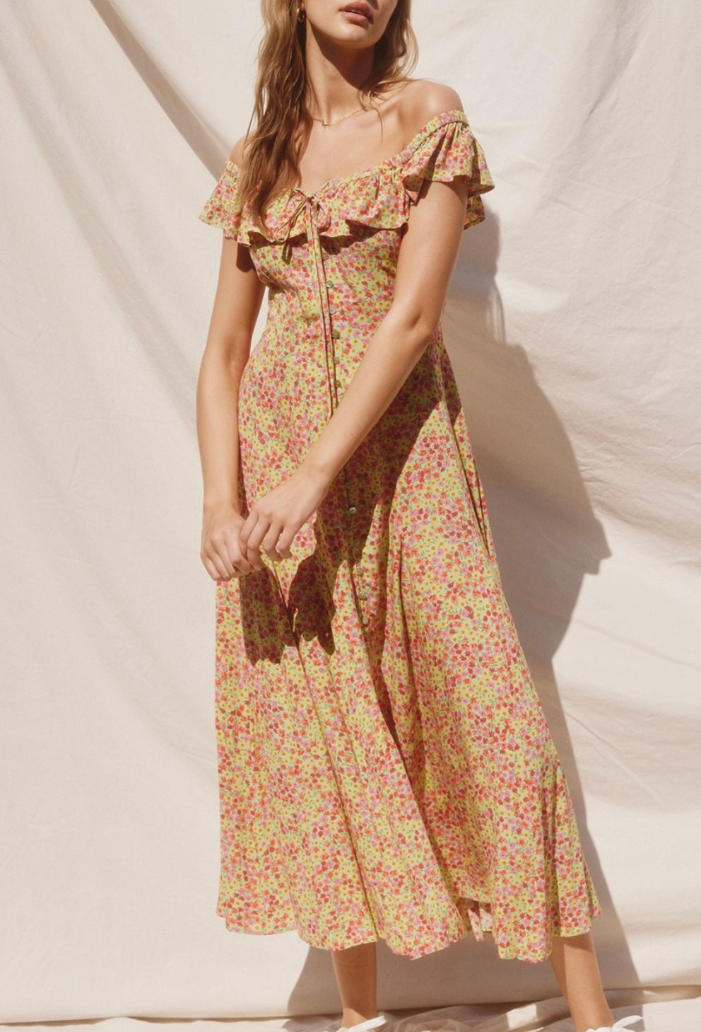 Love Floral Off The Shoulder Maxi Dress