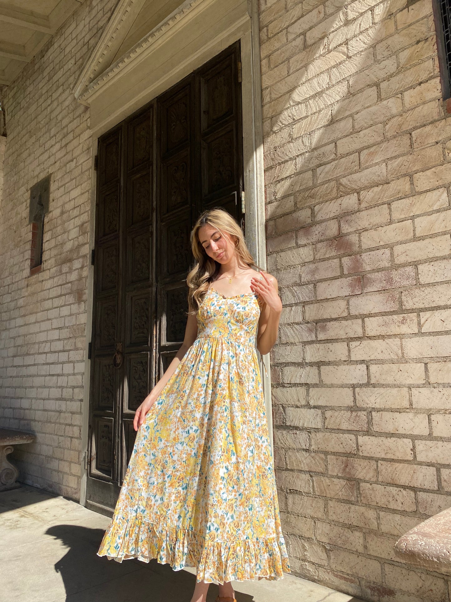 Yellow Blossom Long Dress