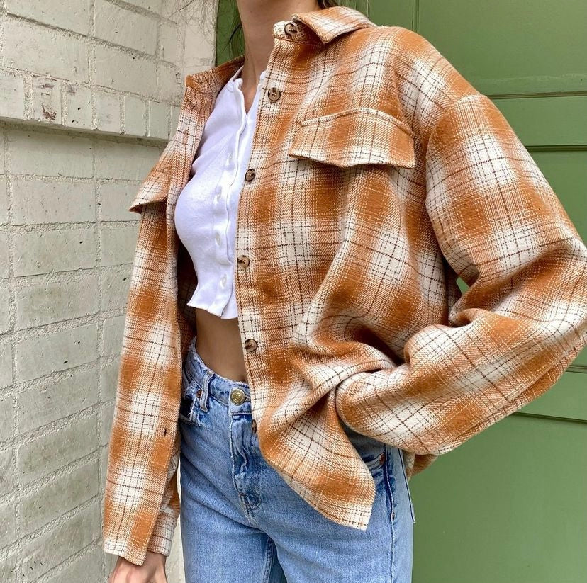 Orange Plaid Flannel