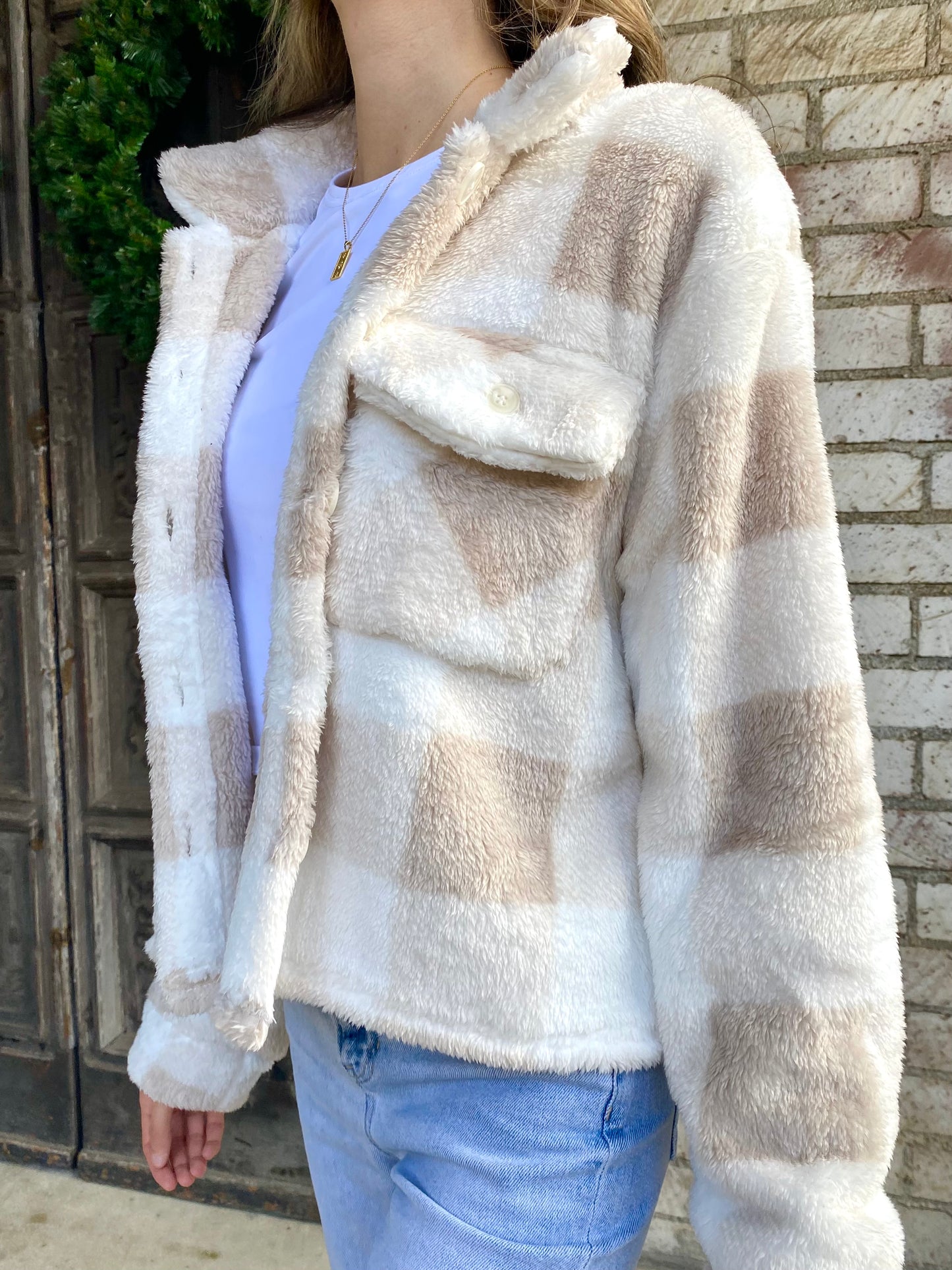 Baby Pink Plaid Jacket