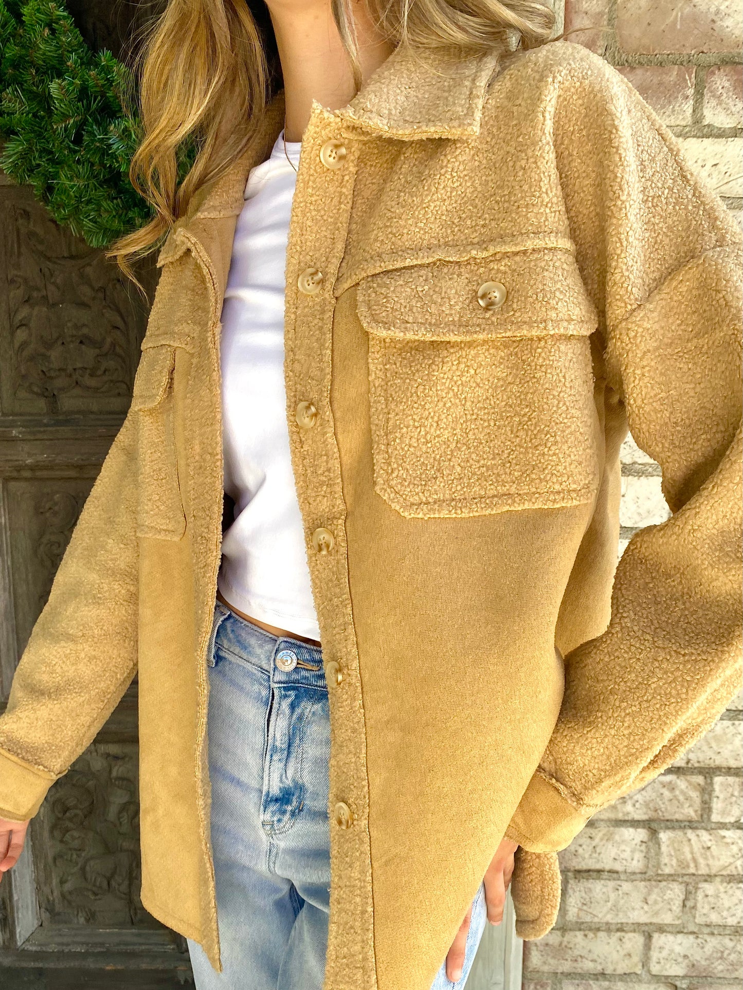 Mila Brown Button Jacket