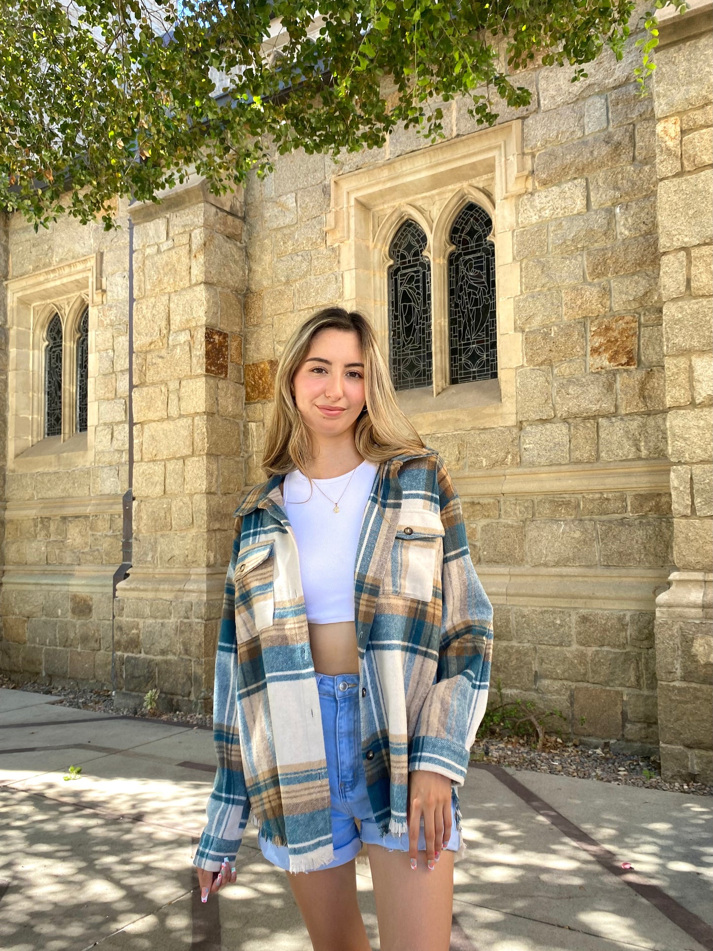 Turquoise and Brown Flannel