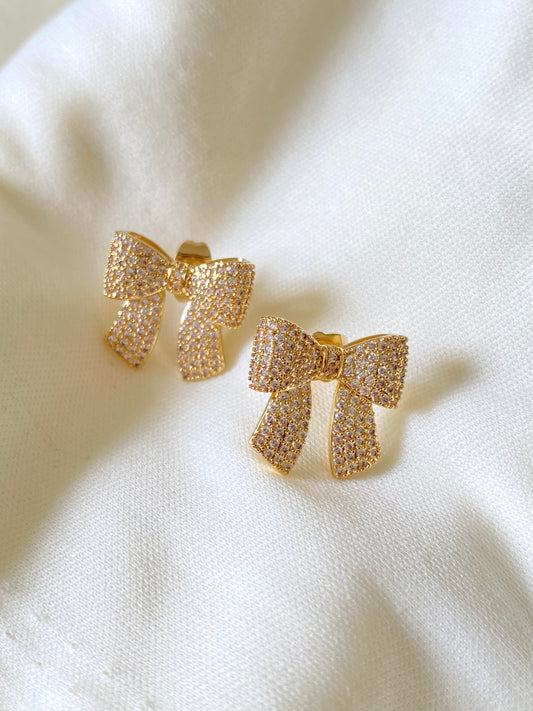 Dainty Gold Bow Earrings