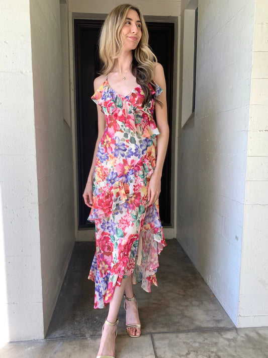 Floral Ruffle Maxi Dress
