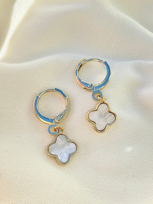 Dainty Clover Gold Earrings