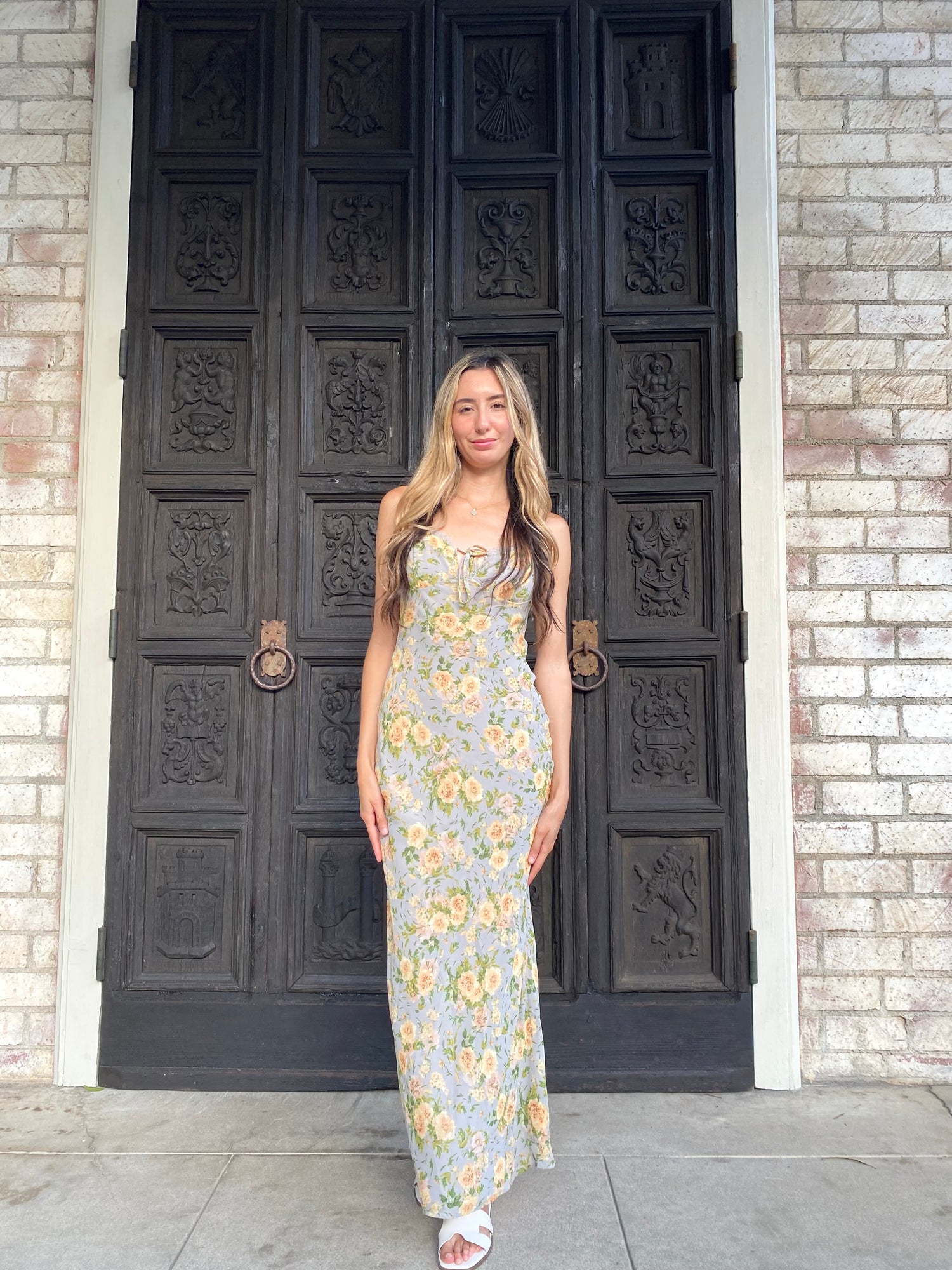 Grey Lace Floral Maxi Dress Brandy's Popup Grey Lace Floral Maxi Dress Brandy's Popup