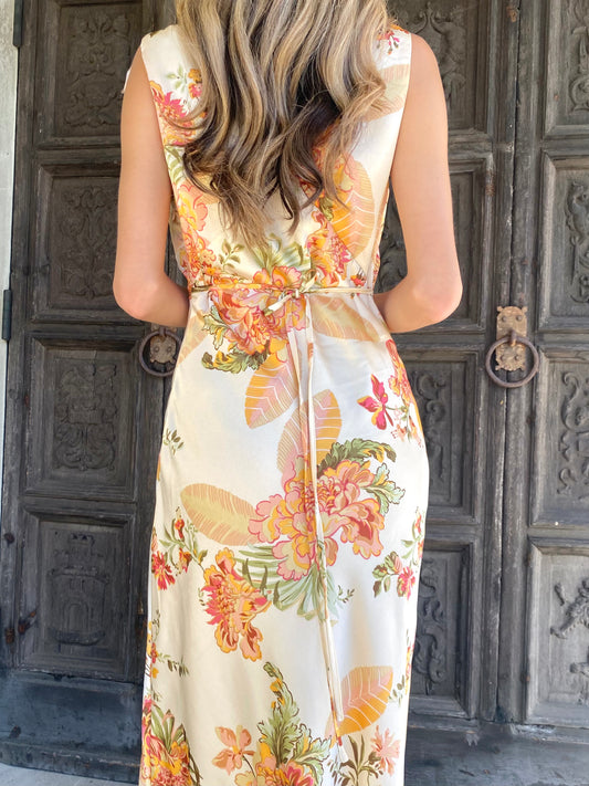 Floral Silk Maxi Dress