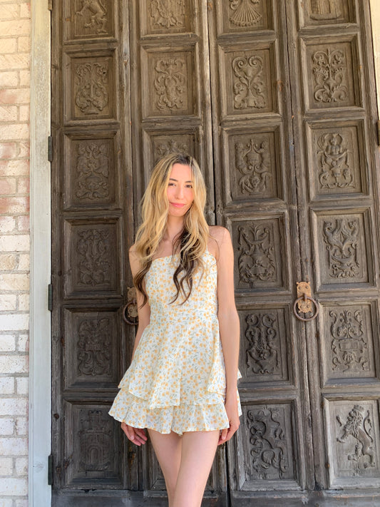 Floral Yellow Romper