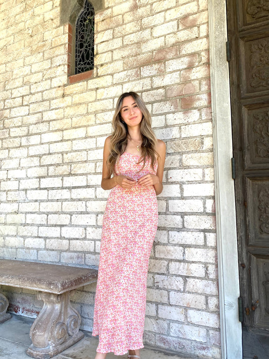 Pink Floral Maxi Dress