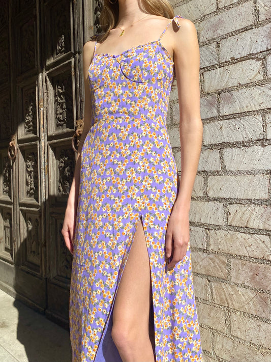 Purple Floral Maxi Dress