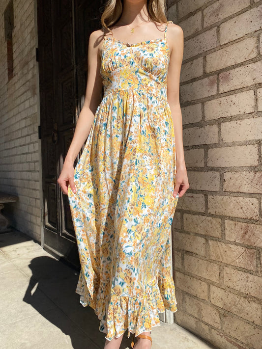 Yellow Blossom Long Dress