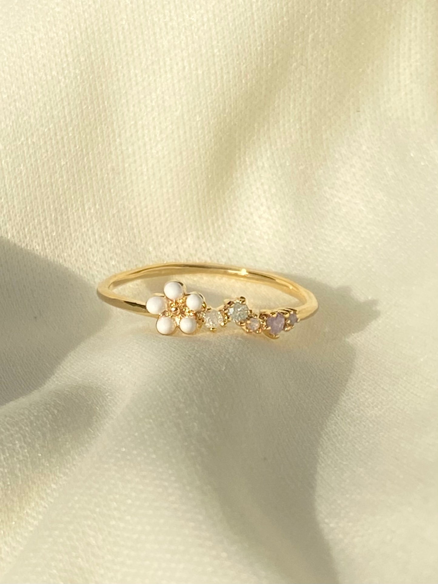 Pastel Floral Gold Ring