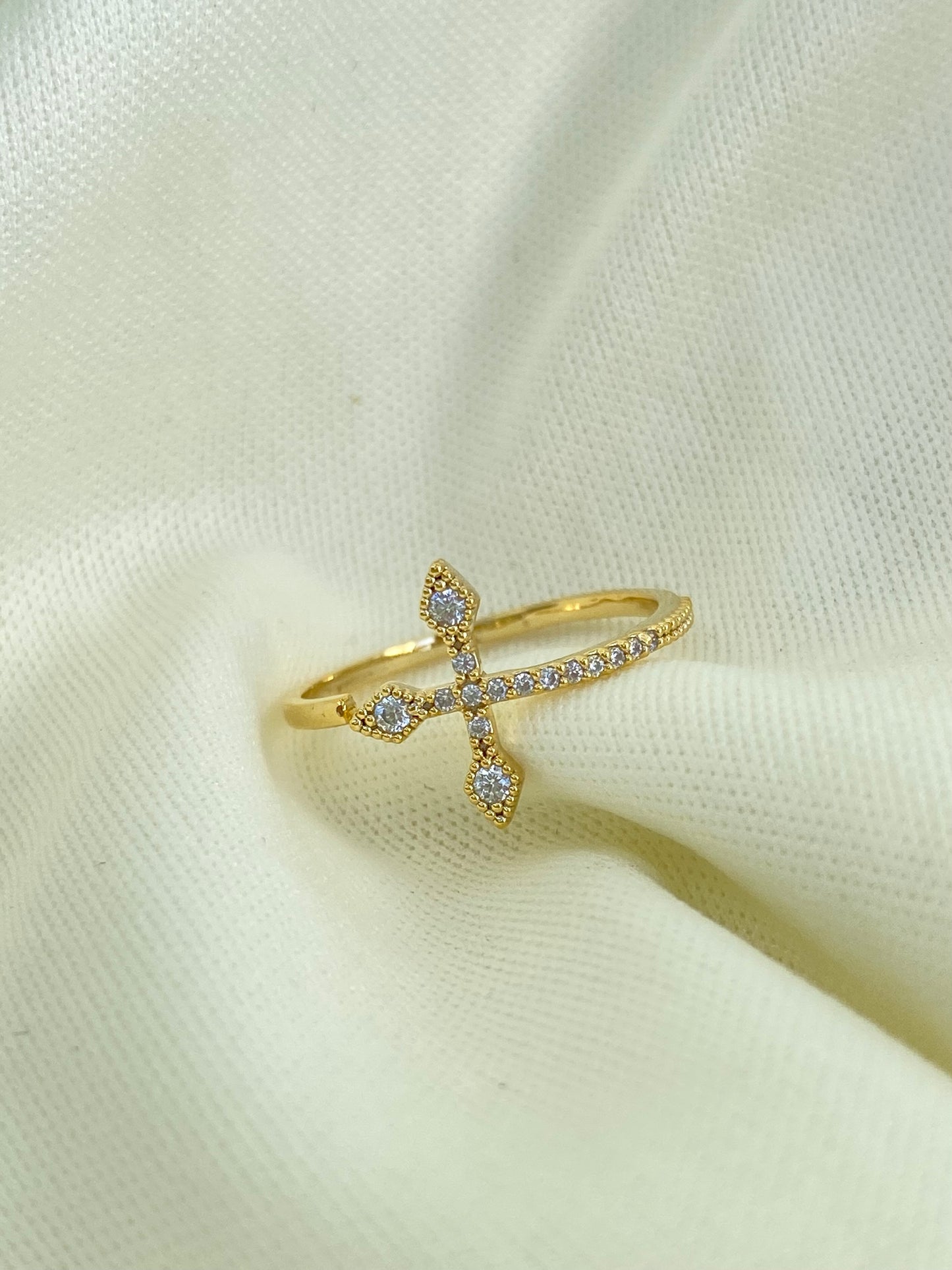 Cross Gold Dipped Ring