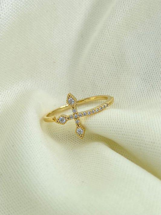 Cross Gold Dipped Ring