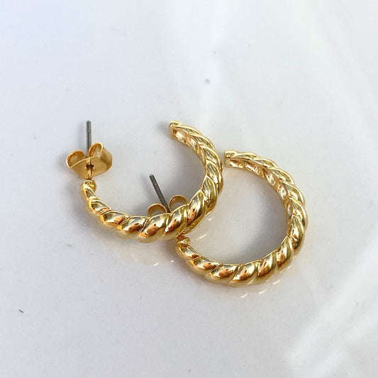 Gold Croissant Earrings