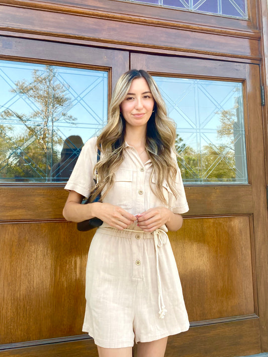 Neutral Beige Romper